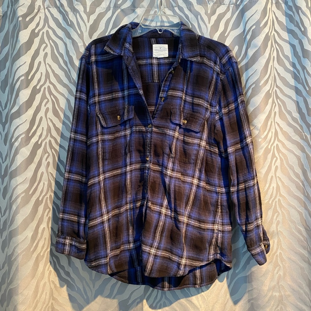 Blue American eagle flannel